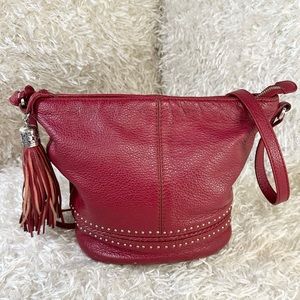 Brighton Fall 2015 Red Leather Messenger Bag